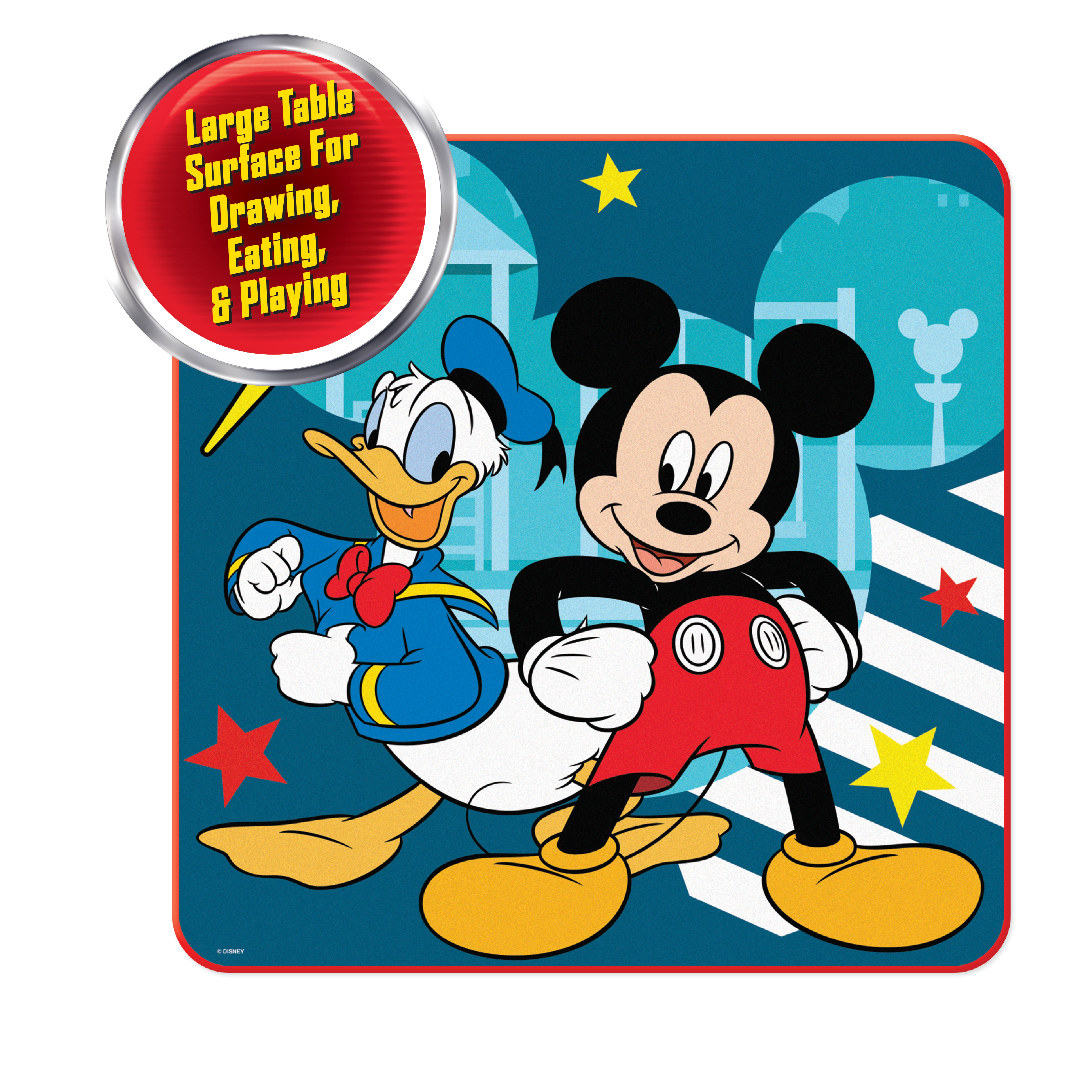 Mickey Mouse 3-Piece Kids Activity Table and Chair Set, Red photo 3