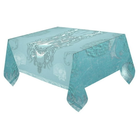 

MYPOP Soft Blue Decorative Design Cotton Linen Tablecloth 52x70 inches Tablecover Desk Table Cloth For Dining Room Tea Table Picnics Parties