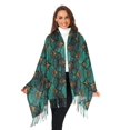 thumbnail image 3 of FORMRS Womens Scarf Winter Soft Long Big Warm Shawls Wrap Tassel Scarves, Green Art Abstract Pattern, 3 of 9
