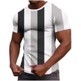 thumbnail image 2 of Ceisia Men's Summer Casual Slim Fit Crew Neck Short Sleeve T-Shirt Multi-Color Vertical Striped Waffle Knit Stretch Fabric White M Gifts, 2 of 6