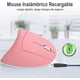 thumbnail image 3 of Mouse Inalámbrico Ergonómico Recargable, Mouse Vertical Óptico de 2.4Ghz con 3 DPIs Ajustables, Diseño de 6 Botones con Receptor USB, Compatible con Sistema Windows y Mac（Rosado）, 3 of 6