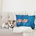 thumbnail image 4 of Ambesonne Summer Throw Pillow Cover 2 Pack, Clear Swimming Pool, 20", Blue Orange White, 4 of 5