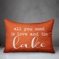 thumbnail image 2 of Creative Products All you need is love and the lake script orange 14x20 Indoor / Outdoor Pillow, 2 of 2