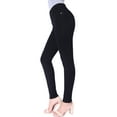 thumbnail image 3 of BodiLover, Women's, Stretchy Comfy Shaping Pull On Skinny Denim Jeans, Black, 6, 3 of 4