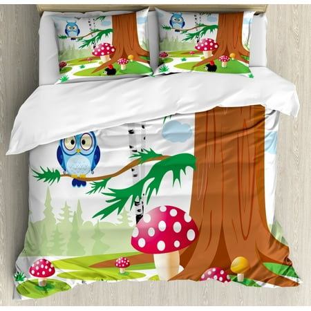 Hedgehog King Size Duvet Cover Set A Night Owl Perching Ontree