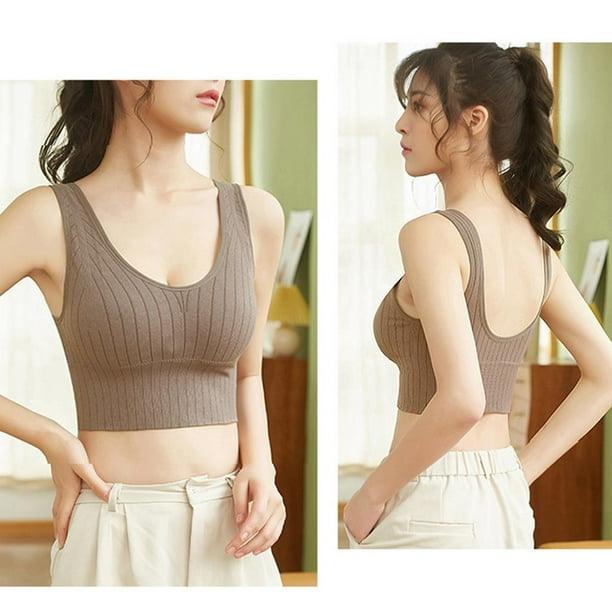 Camiseta sin mangas para mujer ropa interior femenina Tops camiso camisetas sin mangas con lenceria del Baoblaze Top corto tipo bralette Walmart en linea