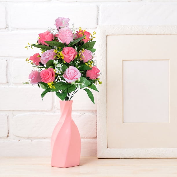 ¡Ahorra Ahora!, Simulación de 18 rosas Exquisitas flores artificiales de estilo europeo Accesorios de tiro Flores artificiales decorativas Arreglos florales Akmoler