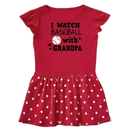 

Inktastic I Watch Baseball with My Grandpa Gift Toddler Girl Dress