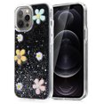 thumbnail image 1 of KIQ Case For iPhone 12 Pro Max, Soft TPU Material Anti-Scratch Full-Body Slim and Lightweight Protective Daisy Flower with Glitter Case For Apple iPhone 12 Pro Max (Black), 1 of 5