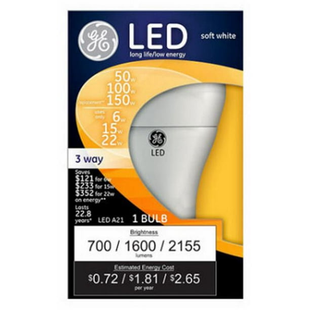 G E Lighting 92119 3 Way LED Bulb&44; 6 par 22W