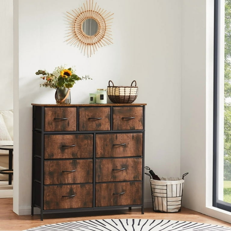 brown dress mini long sleeve Silverton 9 Drawer Rustic Metal Dresser Hillside