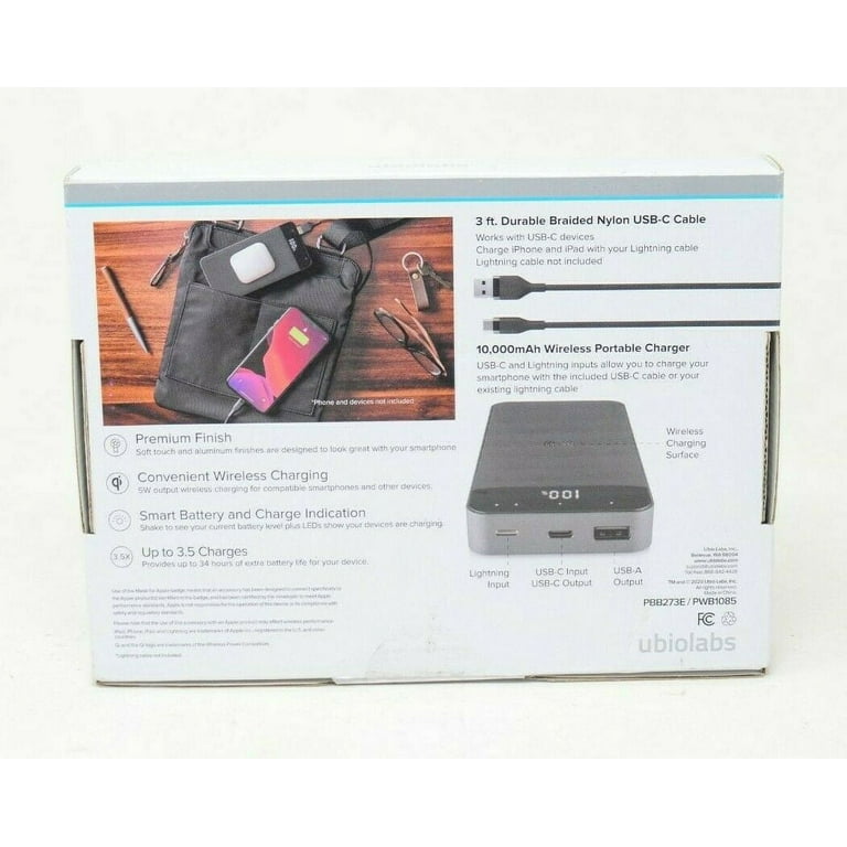 Ubio Labs Power Bank 10000 Instructions Ubio Labs Aspect 10,000Mah Universal Wireless Power Bank Bundle 2-Pack