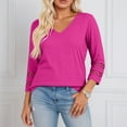 thumbnail image 2 of Womens Tops Crew Neck Tops Red Womens Long Sleeve Tshirts Womens Basic Tops Fall Top Women, 2 of 5