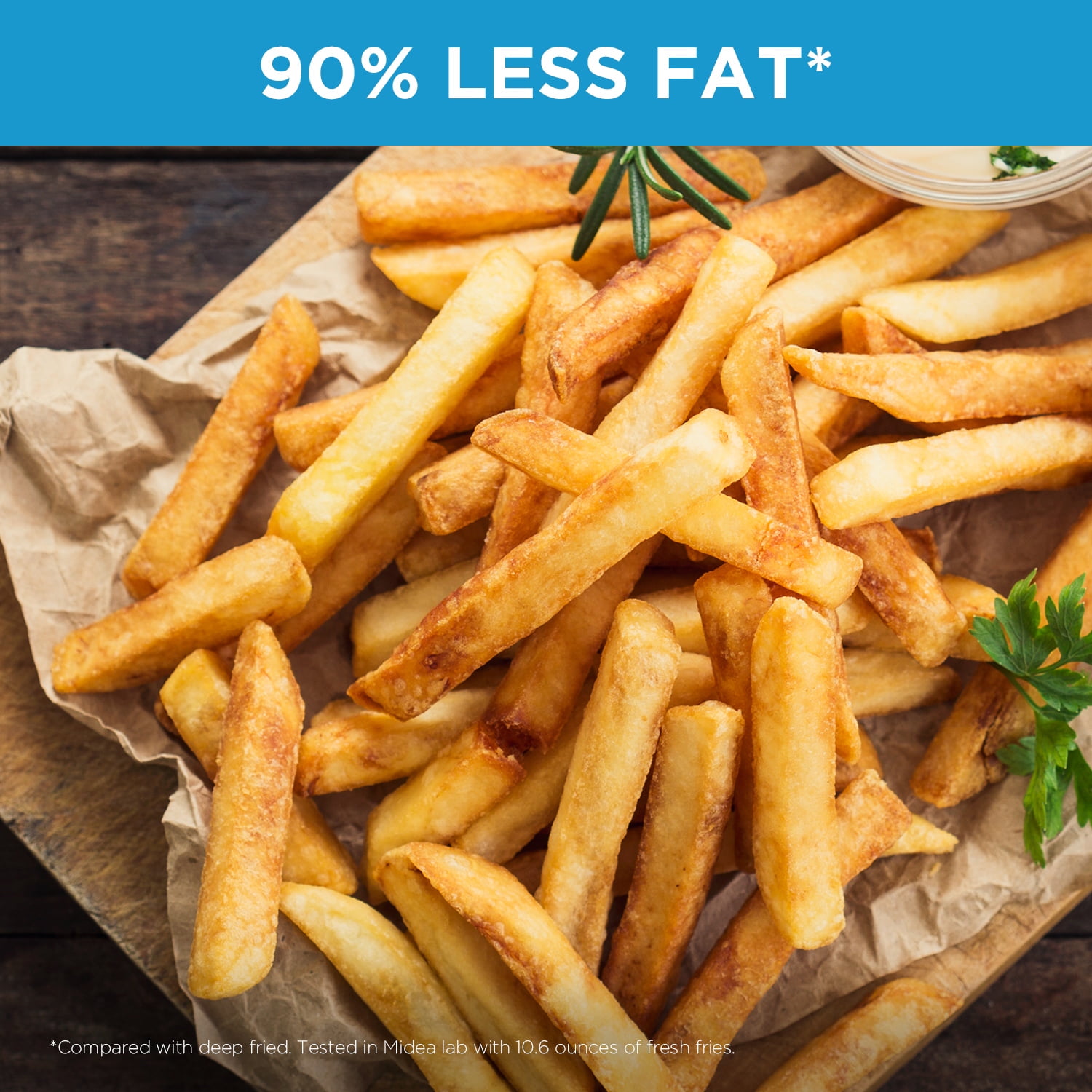 Midea Air Fryer, 5.5 Qt, X-Cyclone Rapid Air Technology, 9-In-1 Presets, Fav Function, Black