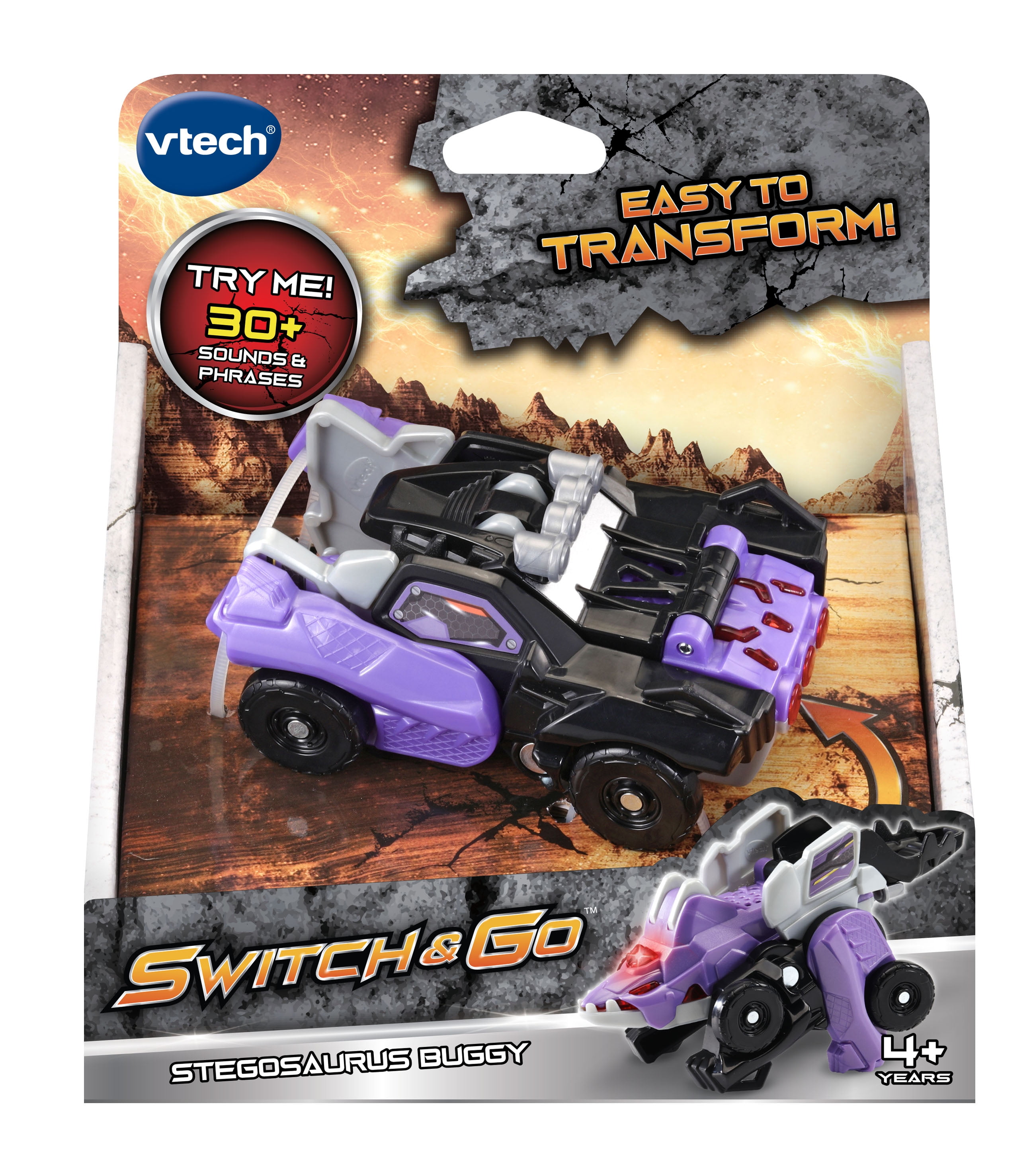VTech Switch Go Stegosaurus Buggy Transforming Dino to Vehicle