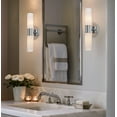 thumbnail image 4 of Kira Home Duo Modern Chrome Wall Sconce 2 Lights Frosted Glass Shades, 4 of 8