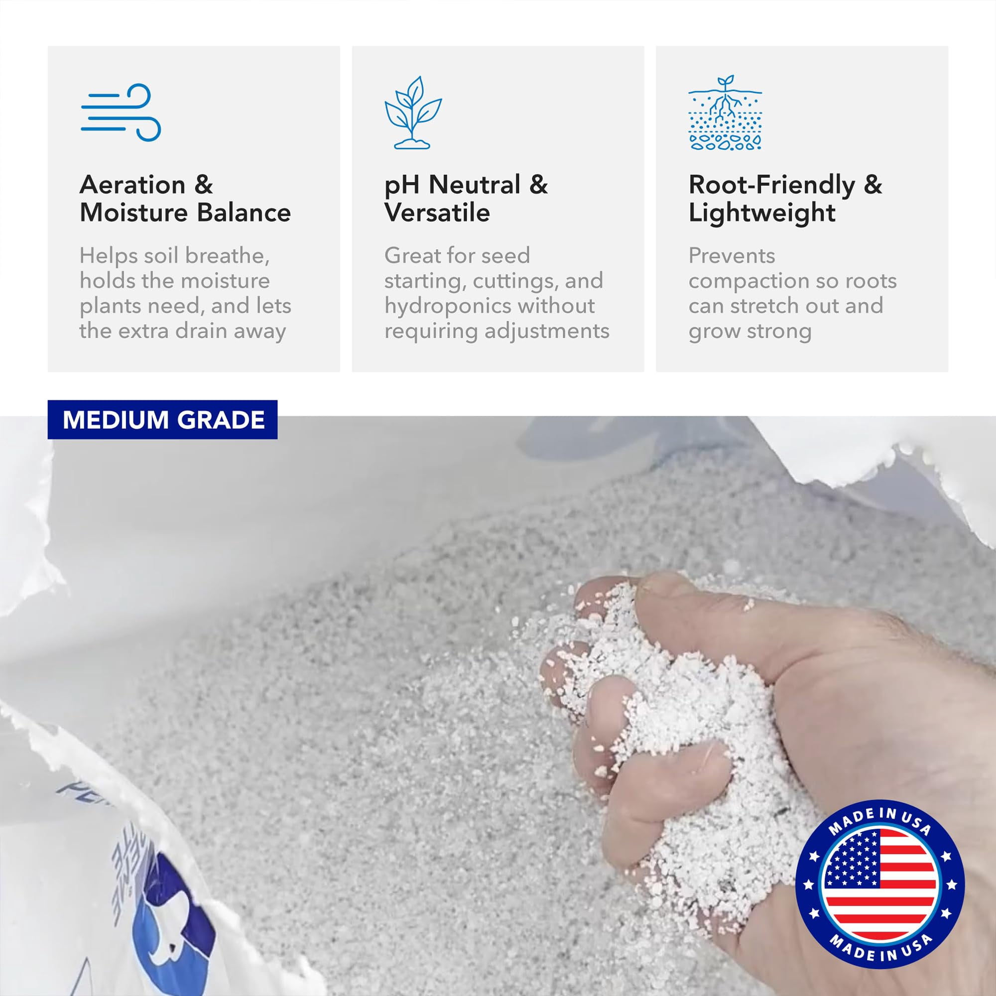 Supreme Perlite Medium Horticultural Perlite, 4 Cubic Feet Bag - Organic Potting Soil Mix Amendment for Seed Starting, Succulent, Cactus, Orchid, Bonsai, and Indoor or Outdoor Gardening