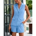 thumbnail image 3 of Trajes de 2 piezas PRETTYGARDEN para mujer, verano 2025, azul claro, 3 of 9