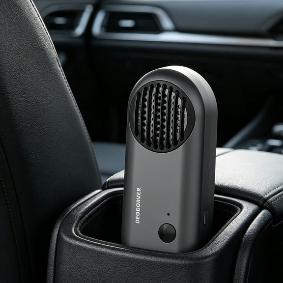 Car USB Deodorizer Air Purifier with 1200mAh Rechargeable Battery Ozone Generator Odor Eliminator for Vehicle Home Fridge Closet Shoe Cabinet and Small Space Freshening