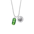 thumbnail image 2 of Delight Jewelry Fimo Clay Three Peas in a Pod Silvertone Script Initial Disc - W - Charm Necklace, 20"+3", 2 of 4