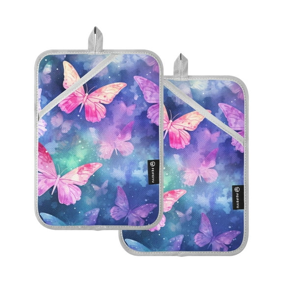 ALAZA Abstract Butterfly Pot Holders Set of 2 Heat Resistant Kitchen Oven Mitts