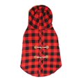 thumbnail image 3 of Holiday Time Dog Clothes: Hooded Jacket for Fall & Winter, Red & Black Buffalo Plaid, Size XS-XL, 3 of 8