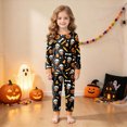 thumbnail image 5 of NOLDARES Toddler Baby Boy Girls Halloween Pajamas Set Kids Pumpkin Ghost Sleepwear 2 Pcs Pjs Cute Cartoon Print Long Sleeve Top and Pants(Black,8-9 Y), 5 of 9