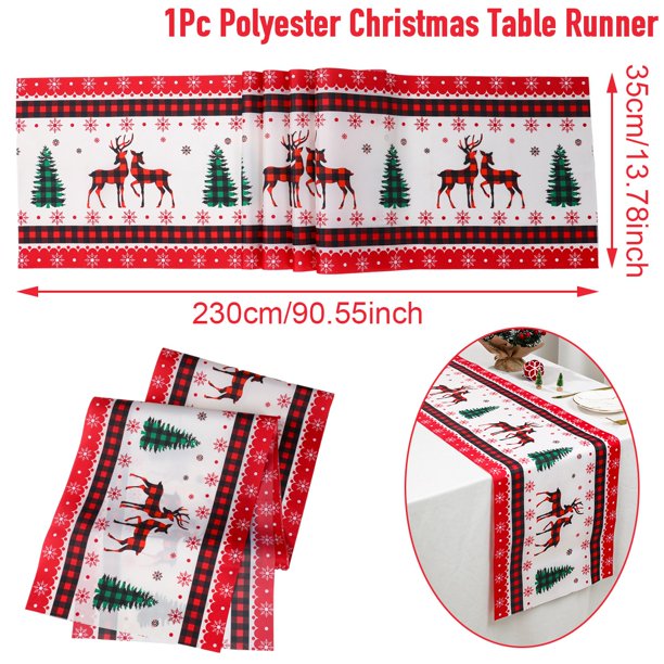 Camino de mesa navideño de Papá Noel, árbol de Navidad, muñeco de nieve, bandera de mesa, decoración navideña para el hogar, Año Nuevo 2024 2025