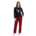 thumbnail image 4 of Apparonia Cotton Matching Pajamas for Couples Long Sleeve Top & Long Pants Sleepwear Pjs Sets FKT-Red & Black Plaid XXL, 4 of 7