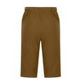 thumbnail image 5 of lmcalzta Capri Pants for Men Drawstring Elastic Waisted Linen Lightweight Lounge Pants Solid Color, 5 of 6