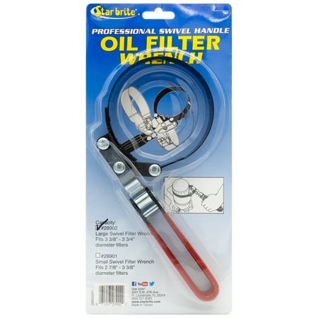 Star brite Swivel Handle Oil Filter Wrench for 3-3/8" to 3-3/4" Filters