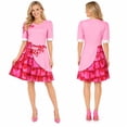 thumbnail image 4 of Descendant Series Halloween Costume,Pink Princess Dress Up Outfits,Halloween Cosplay Party Dress for Women,Size 2XL, 4 of 9