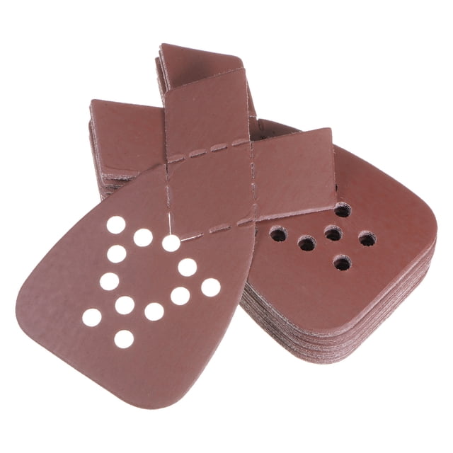 Unique Bargains 24 Packs 3000 Grits 12 Holes Hook & Loop Sandpapers Triangular Sanding Pads Sheets with Extra Tips