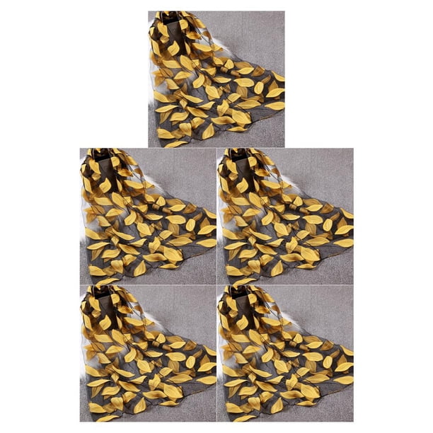 Sonducket Mujeres Niñas Hojas Jacquard Organza Bufanda Chales Verano Sombrilla Playa Bufandas Abrigos 65x170cm Type7 NO7 Sonducket CBP024407