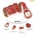 thumbnail image 6 of WHIPPY Women Men Rhinestone Studded Belt, Western Cowgirl Cowboy Leather Belt for Jeans Pants Dress, 6 of 8
