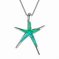 thumbnail image 2 of Blue Fire Opal Animal Starfish Collares Necklaces Fashion Filled Pendant Necklaces Jewelry, 2 of 5