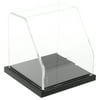 Plymor Clear Acrylic Slanted Front Display Case with Black Base, 4" x 4" x 4"