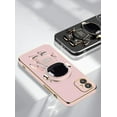 thumbnail image 2 of Compatible with Samsung Galaxy A05 Case with Plating Creative Astronaut Cartoon Holder Pink, Phone Samsung A05 Case Silicone Shockproof Stand Soft TPU Protective Slim Cover (Black), 2 of 6