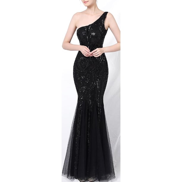 One Shoulder Emerald Evening Dresses Green Sequined Long Mermaid Prom Gown Glitter Elegant Party Dress Pattern Lace Formal Dress14 Gao Jinjia LED