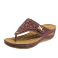thumbnail image 3 of Women's Summer Bohemian Sandals Wide Width Low Wedge Platform Non-Slip Casual, 3 of 7