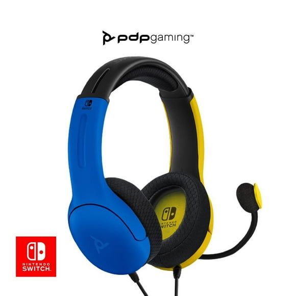 PDP Gaming LVL40 Wired Stereo Gaming Headset with Noise Cancelling Microphone: Nintendo Switch - Yellow & Blue, Nintendo Switch