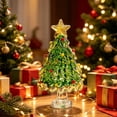 thumbnail image 4 of Hovilon Mini Handmade Glass Christmas Tree Ornament - Multicolor Crystal Desktop Decor, Small Tabletop Display with Golden Star, Festive Holiday Party Shelf Decoration Gift, Multiple Styles Available, 4 of 6