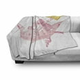 thumbnail image 2 of Princess Soft Flannel Fleece Blanket, Crown and Magic Wand for true Princess Ribbon Golden Yellow Antique Artwork, Cozy Plush for Indoor and Outdoor Use, 60" x 80", Pale Pink Yellow, by Ambesonne, 2 of 5