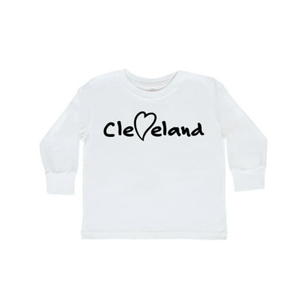 

Inktastic Cleveland Heart Handwriting Black Gift Toddler Boy or Toddler Girl Long Sleeve T-Shirt