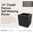 thumbnail image 2 of Tierra Verde Citadel Horizon Self Watering Square Planter, 13.5"W x 14"H, Black, 2 of 11