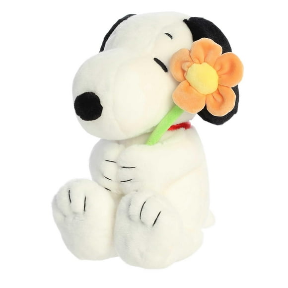 Aurora® Timeless Peanuts® Snoopy Stuffed Animal - Classic Characters - Lasting Memories - with Flower 11 Inches