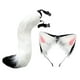 thumbnail image 3 of Conjunto de orejas y cola de gato y zorro, diadema para carnaval, mascarada, disfraz y cumpleaños. Blanco, 3 of 9