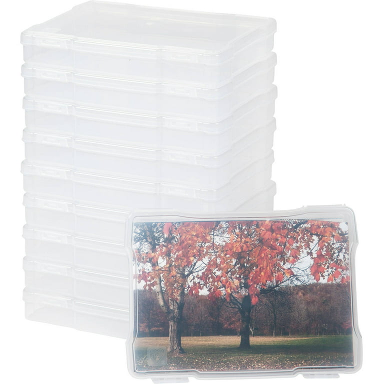 IRIS USA 10 Pack 5 x 7 Photo Storage and Embellishment Craft Case, Clear  