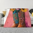 thumbnail image 1 of Fotbe Cowboy Boots With Flowers Manta de Franela con Estampado, Manta Ultrasuave para Cama, Sofá, Auto, Hipoalergénica y Antibolitas-50"x40", 1 of 6