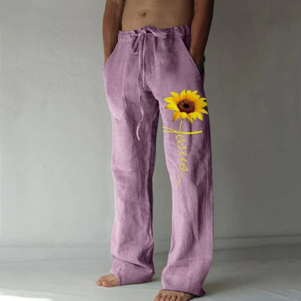 Pantalones largos casuales de pierna ancha para hombre, pantalones casuales estampados con cordones, pantalones de pierna ancha, pantalones deportivos, pantalones largos, pantalones para hombre